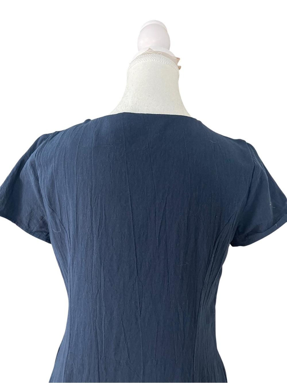 Lulus Everyday Sweetness Button Front Mini Dress With Pockets Navy Blue - Picture 8 of 16